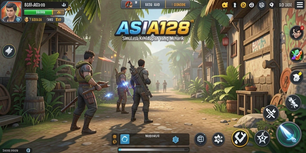Screenshot utama ASIA128 menampilkan aksi gameplay simulasinya.