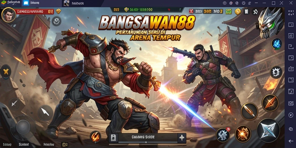 Tampilan gameplay seru dalam pertarungan BANGSAWAN88