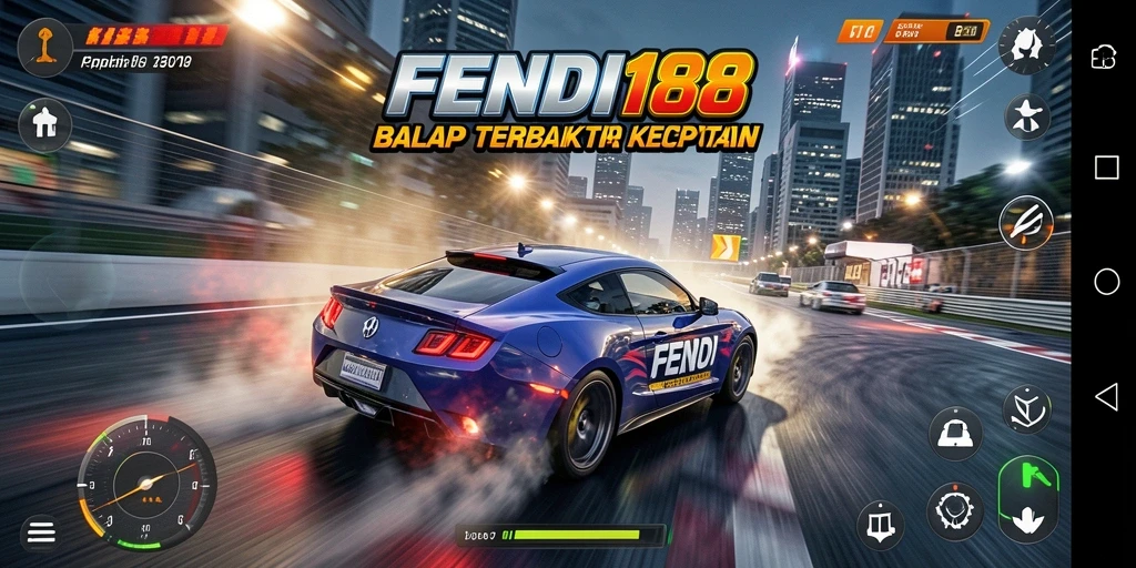 Screenshot gameplay FENDI188 menampilkan aksi balap yang mendebarkan.