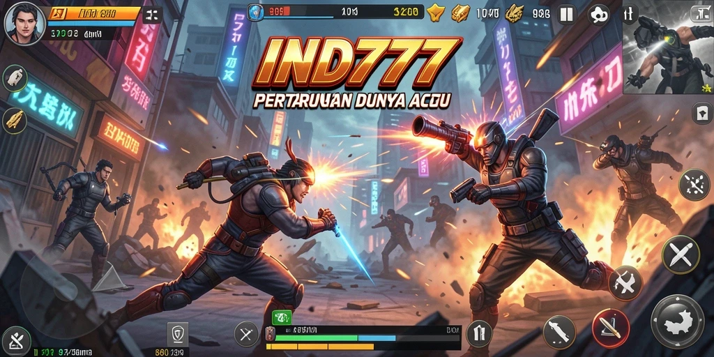 Tangkapan layar gameplay menegangkan IND777 dengan aksi karakter.