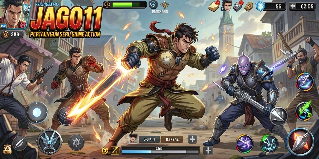 Tampilan dalam gameplay JAGO11 yang mendebarkan saat pertempuran.