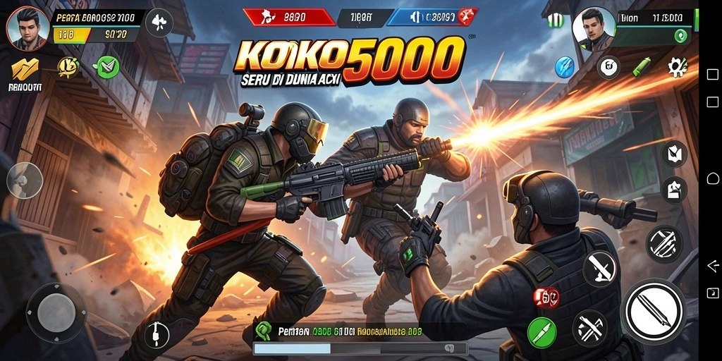 Tampilan gameplay KOKO5000 yang menegangkan dan seru.