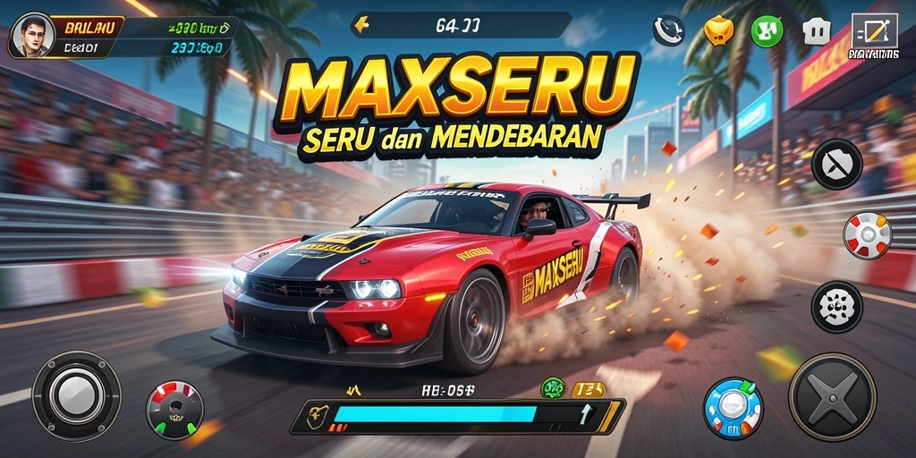 Tampilan gameplay Racing yang menegangkan dari MAXSERU.