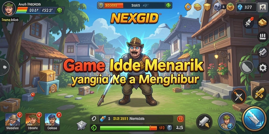 Tampilan gameplay seru NEXGID dengan karakter lucu dan aktivitas menarik.