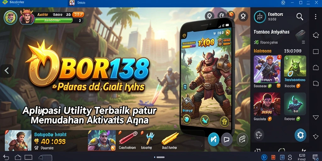 Screenshot OBOR138 menampilkan tampilan antarmuka aplikasi Utility yang menarik.