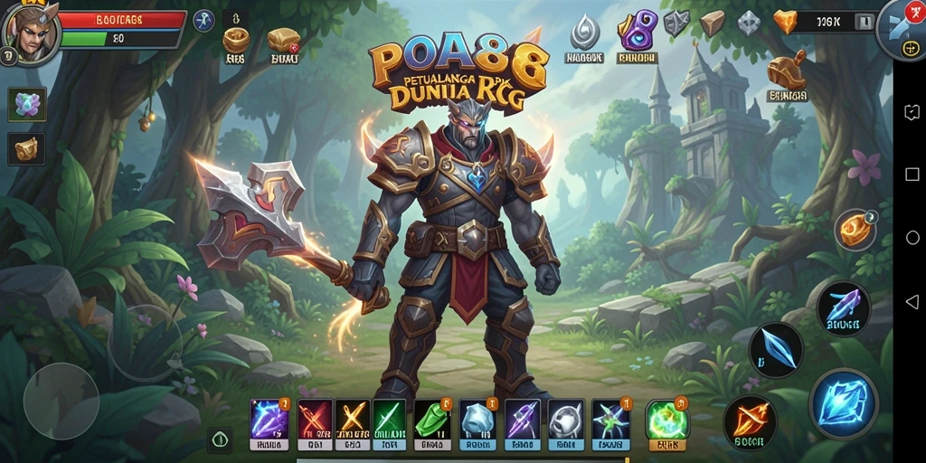 Tampilan menakjubkan saat bertarung dalam dunia RPG yang luas.