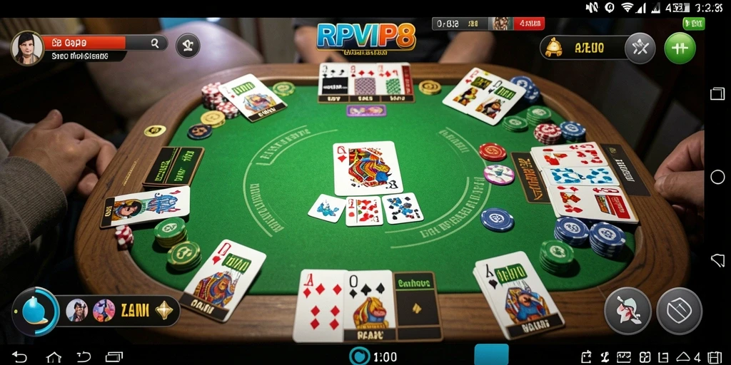 Screenshot gameplay RPVIP8 menampilkan aksi seru dalam permainan Gaple.