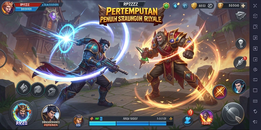 Gambaran aksi seru dalam permainan Battle Royale RPZZZ.