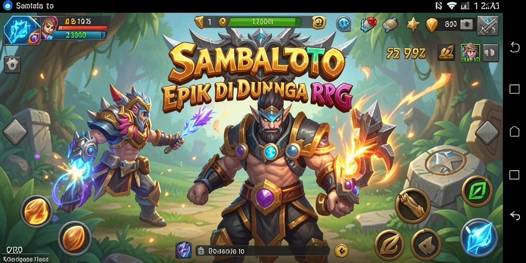 Screenshot menampilkan petualangan epik dalam game RPG SAMBALTOTO.
