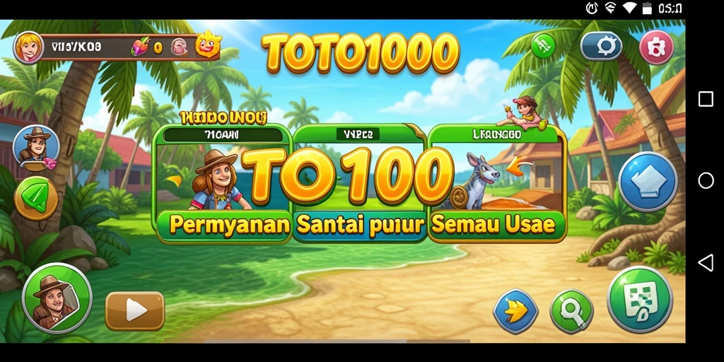 Tampilan gameplay TOTO1000 yang menyenangkan dan penuh warna.